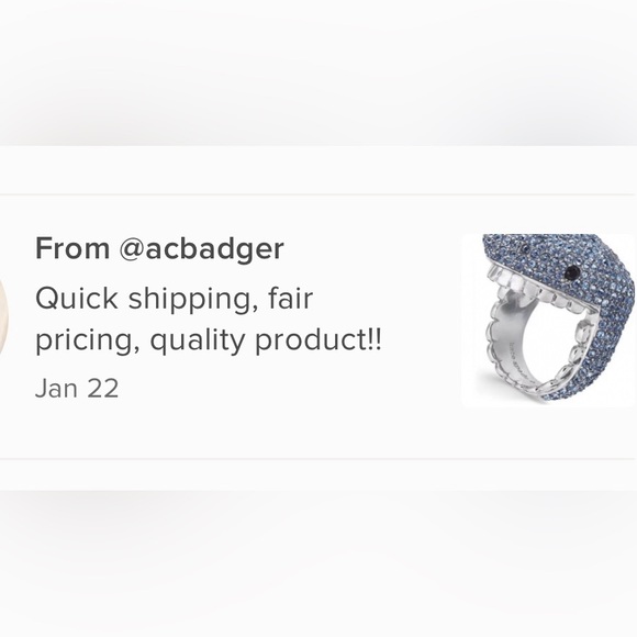 Sale price kate Spade blue crystal California shark Ring - Picture 2 of 8